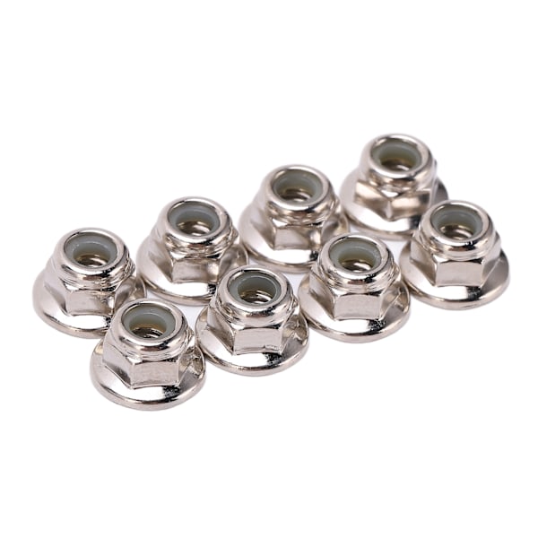 8 st M4 Metall Hjul Lås Mutter Flang Nylon Lås Mutter för Arrma Typhon 1/10 RC Bildelar Silver