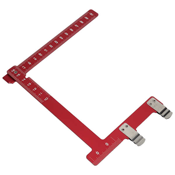 T-formet bue lineal Foldbar design 2-sidet skala Aluminium legering L bue måleværktøj til sammensatte recurve buer Sort