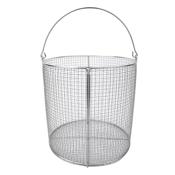 Instrumentsteriliseringskurv i rustfrit stål Labmateriale med håndtag Rund 150x150x150 mm