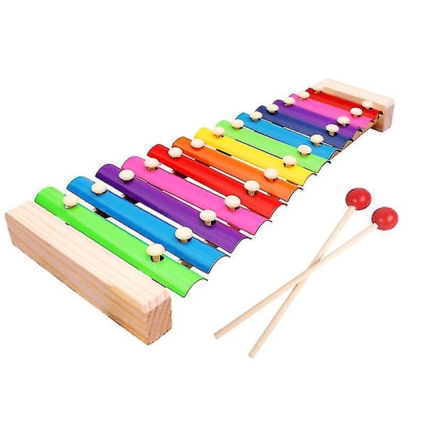 1 sæt træ xylofon percussion instrument med 13-notes hånd banke instrument