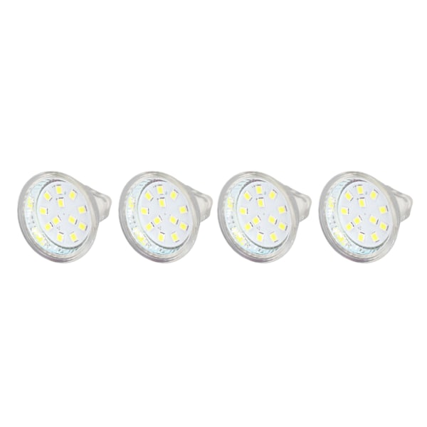 4ST MR11 12LED-lamppu 2W 300LM Spotti-lamppu Kaksoisnapainen Kanta Maisemavalaisin Kylmä Valkoinen 6000K