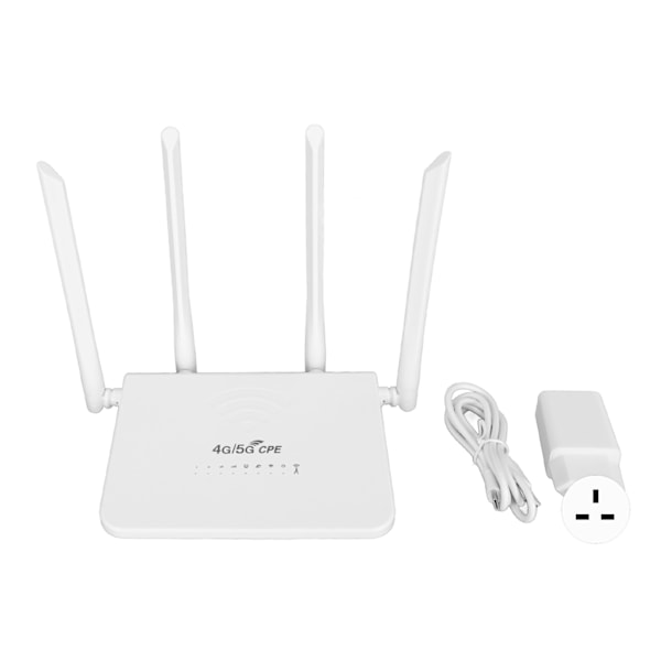 CPE R103 5M 4G LTE langaton reititin SIM-korttipaikalla 300 Mbps Avaa mobiili WiFi-hotspot 4 5dBi-antennien avulla Aasiaan 100‑240V UK-pistoke