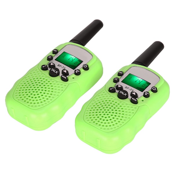 2 st/set Barnleksaker 22 Kanal Walkie Talkies Radio UHF Lång Räckvidd Handhållen Transceiver Grön