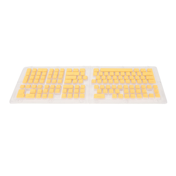 PBT Pudding Keycaps 129 nycklar Genomskinliga OEM-höjd Doubleshot Injection DIY Keycaps för mekaniska tangentbord Gul