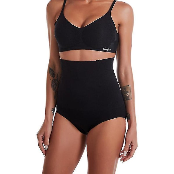 Dame Seamless Højtaljet Tummy Control Butt Lifter Shapewear Girdle - Sort (3XL/4XL)