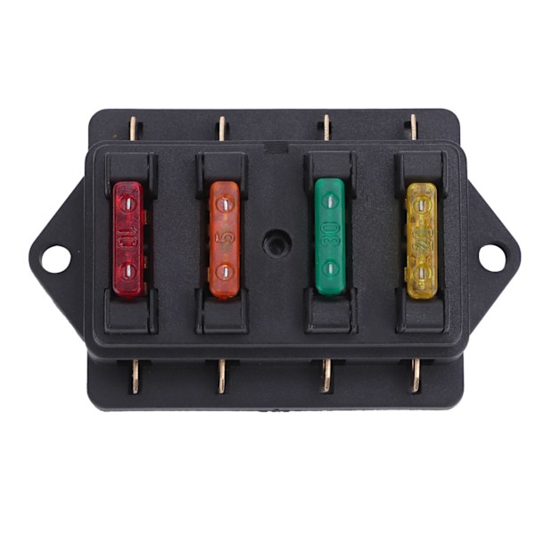 4-vejs sikringsholder Box Vandtæt med 4 stk sikring til 12V-24V Auto Bil Marine Båd