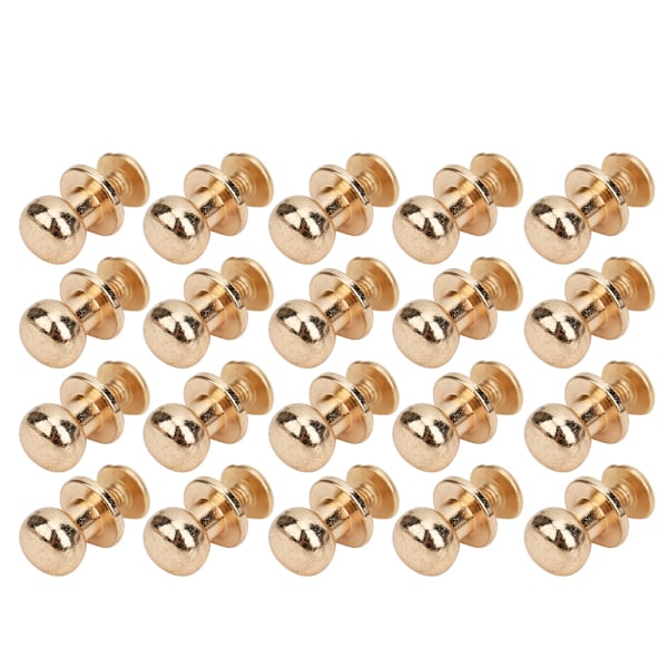 20 stk 9 x 8 mm gjør-det-selv kobbernagler rundt hode Nippel spikerveske Sko Tilbehør for lær Gull 9 x 8 mm