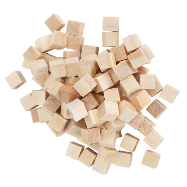 100 stk. Treklosser Furu Firkant Blank Blokker for DIY Håndverk Tidlig Barndom Puslespill Leke 10mm