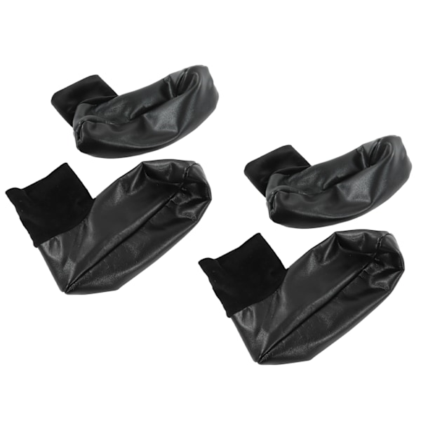 Sunnah Khuff Sokker PU Læder Polyester Behagelig varm plysforet Termiske Khuffain Sokker til 36 til 41 EU Størrelse Sort Elastisk version