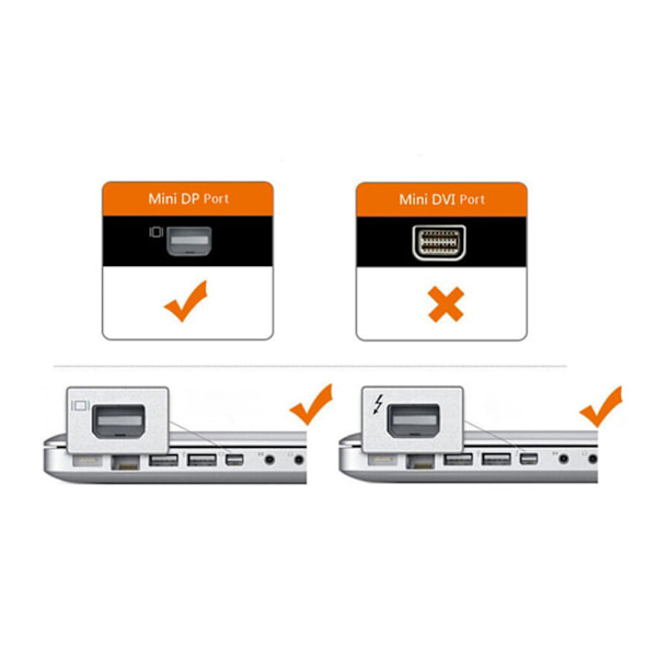 Mini DisplayPort till VGA-adapterkabel DP till VGA-konverteringslinjestöd Mini DisplayPort v1.2