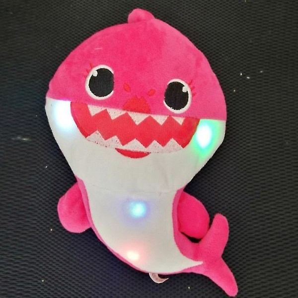 Shark Singing Light Plyschleksaker Musikdocka Engelsk sång Baby Barn leksakspresent Red