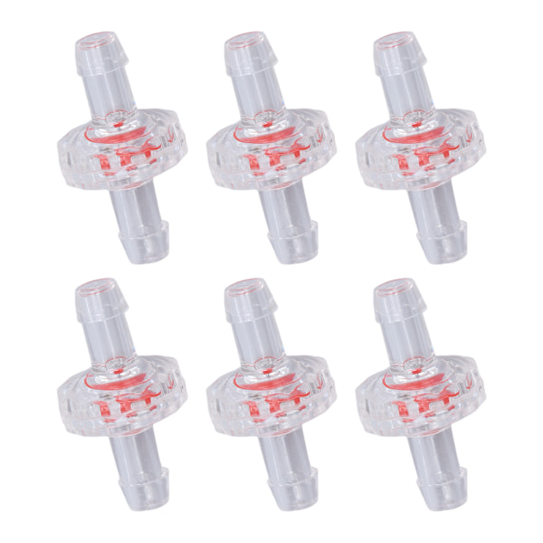 10 stk. backventil 1-veis PP plastslange Vannstopp membran hulling for luftinntaksmating 5 mm transparent
