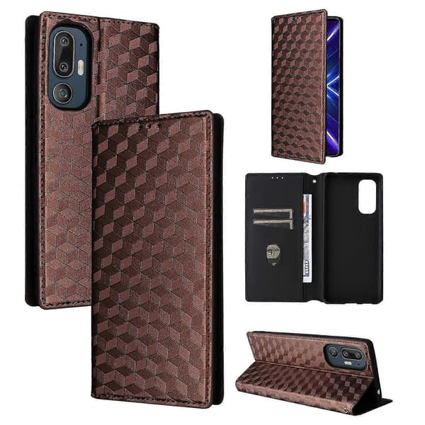 Telefonskal för HTC U24 Pro 5G Läderfodral Brown HTC U24 Pro 5G