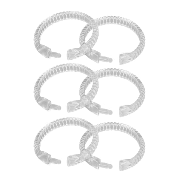 24st Gardinringar ABS Transparent O Form Duschgardinkrokar Kompatibel med Badrumsduschstång