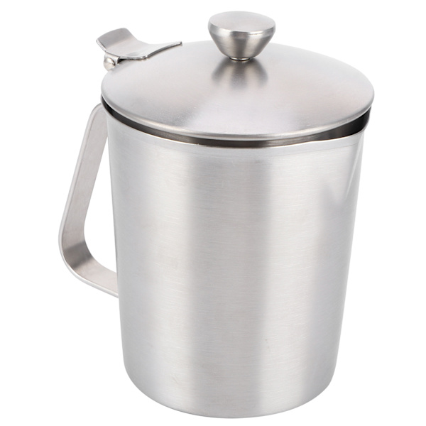 Kaffe Latte Kop Thicken 304 Rustfrit Stål Målebæger Mælkeskummerkande med Skalskydd 500 ml med Låg
