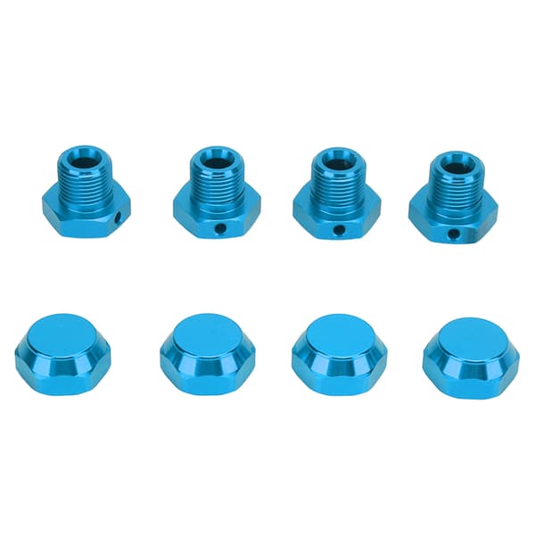 4 stk. RC Hjul Hex Koblingssett Profesjonell Aluminiumslegering Hjul Hex Nav Adapter for ARRMA 1/8 RC Bil Blå