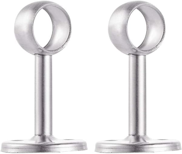 Sæt med 2 rustfri garderobestangbeslag, 19 mm diameter