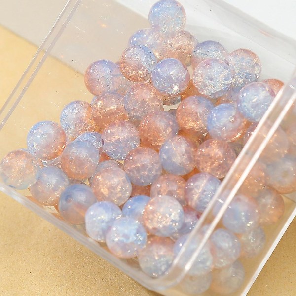 Ljusa orange och ljusblått glas smycken protein kalcedon pärlor lösa pärlor 10mm hand string armband orange and blue 50 capsules