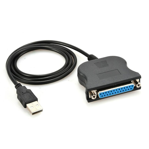 Usb til Db25 hunn-port Print Converter Kabel Lpt Usb Adapter Adapter Lpt-kabel Lpt til Usb skriverkabel Crod Wire Line Black