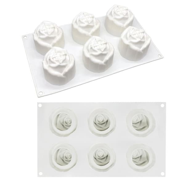 6-hulls Rose Mousse Kakeform Feriefest DIY Håndsåpe Sjokolade Bakeform