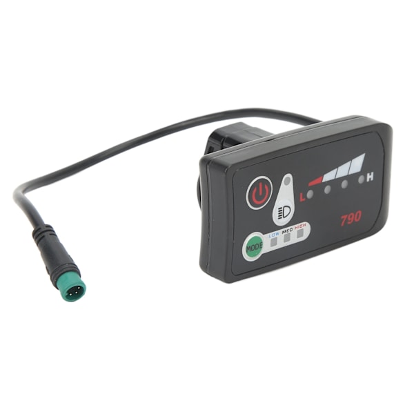 Elcykel LED Power Display Panel Elcykel Modifikation Display Måler med vandtæt 5P han-stik til 22,2 mm styre 36V