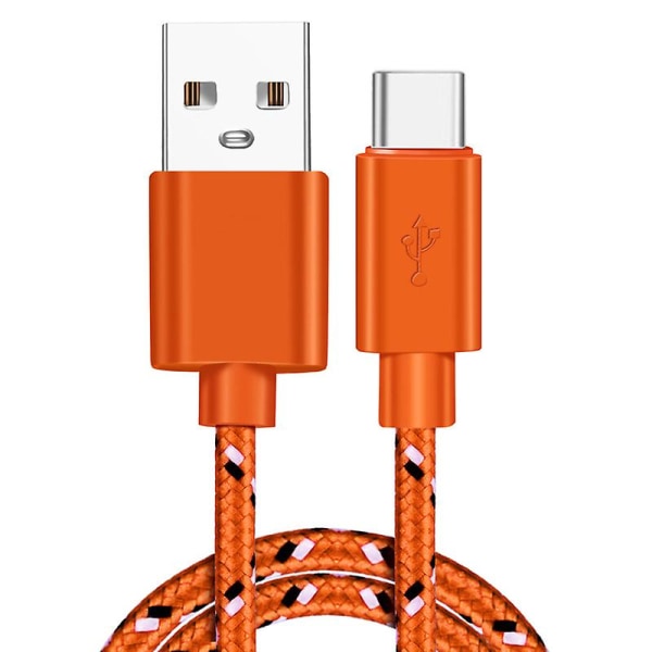 USB Type C-kabel Snabbladdning USB C-kablar Type-c Datasladd Laddare USB C För Samsung S9 Note 9 Huawei P20 Pro Xiaomi 1m/2m/3m Orange 0.5m