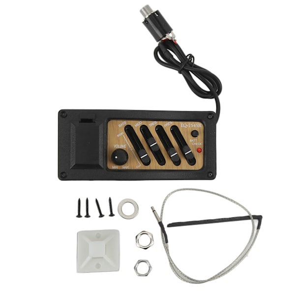 Akustisk Gitar Pick-up Forforsterker Piezo 4-bånds EQ Equalizer System Trekornsfarge 7545R