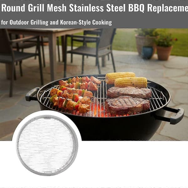 33x33cm BBQ Grillnett Rustfritt Stålgitter Forhindrer Matfall Jevn Varme Utendørs Matlaging