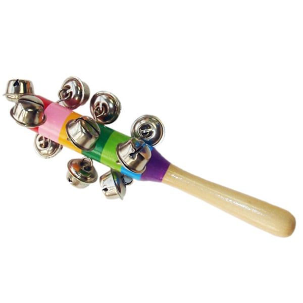 Jingle Bell -tikku Puinen Kello Sleigh Bell Stick Kahva Bell Stick Lapsille Vauvoille Päiväkoti Musiikki Leikkikalut