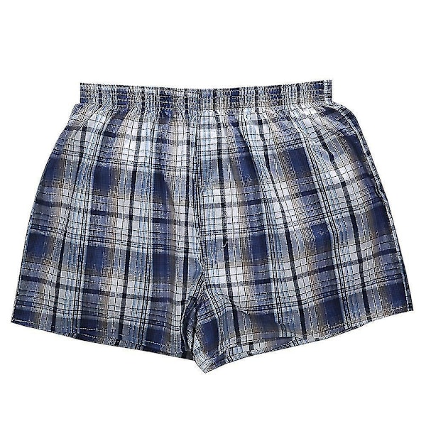 Klassiska rutiga vävda bomullshorts för män 100 % kammad, andningsbar, lös passform - 4-pack