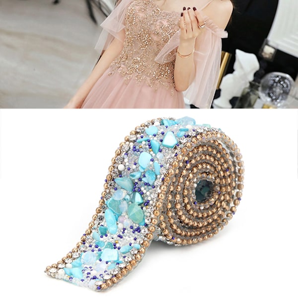 2,5 cm DIY Diamond Mesh Wrap Roll Crystal Rhinestones Kedjetrim Banddekoration (#02)