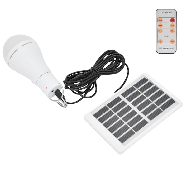 7W LED solcellslampa 5-växlad ljusstyrt positivt vitt ljus Integrerad smart glödlampa för trädgårdscamping
