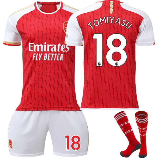 23-24 Arsenal Home Kids Football Kit med strumpor 16 NO.18