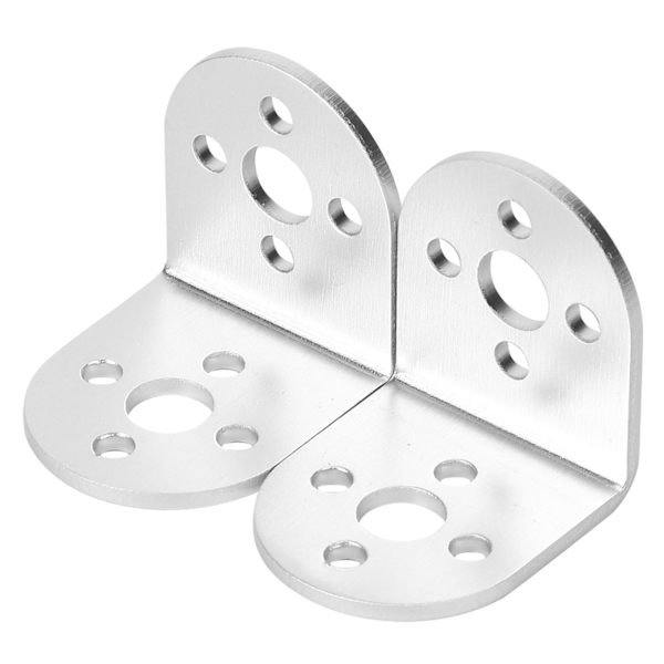 2 kpl alumiinista L-muotoisia kiinnikkeitä Pitsco Tetrix Robotics -varaosiin
