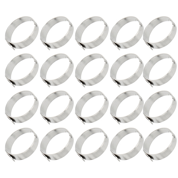 20 STK Tom ring 8 mm justerbar rostfritt stål DIY platt ringbas för DIY-ringar DIY-smycken