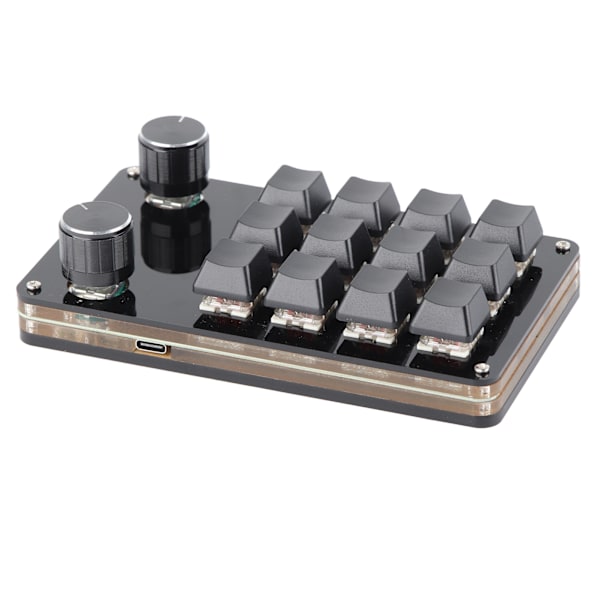 Rødt Bryter Makro Tastatur Plug and Play Ergonomisk Tilpassede Knapper USB Mini Tastatur for Desktop PC 12 Taster 2 Knapper