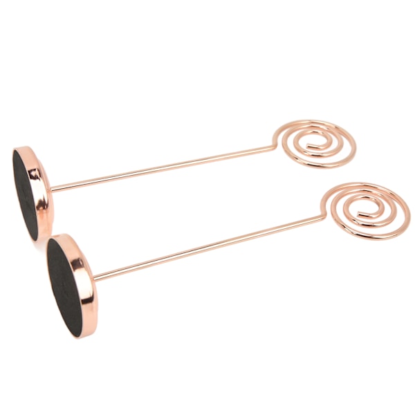 2 stk Bordnummerholdere Rund Metal Stabil Halvcirkel Konveks Design Elektroplettering Teknologi Fotoholder Rose Gold