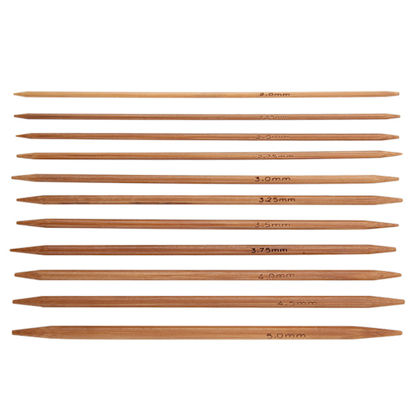 Set med 11 stickor i bambu Set 11 storlekar (5,1 tum/13 cm)