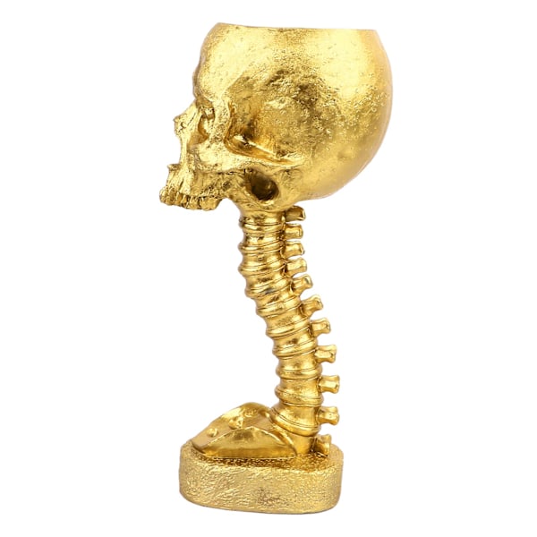 Skull Planter Spine Stand Set Innovativt Utsökt dekorativt handmålat harts skelett blomkruka för hemträdgård guld