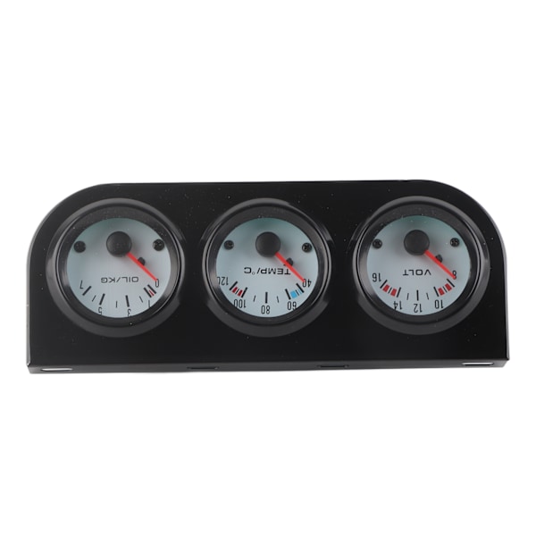 Universal Bil Triple Gauge Kit Vandtemp+Volt+Olietryk Måler 52mm Instrument