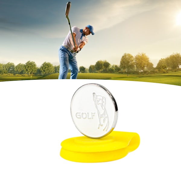 Magnetisk Golfhat-Klips Golfkasket-Marker Silikon Stabil Fiksering Golftræningshjælpemiddel Tilbehør Til Sport Udendørs Gul