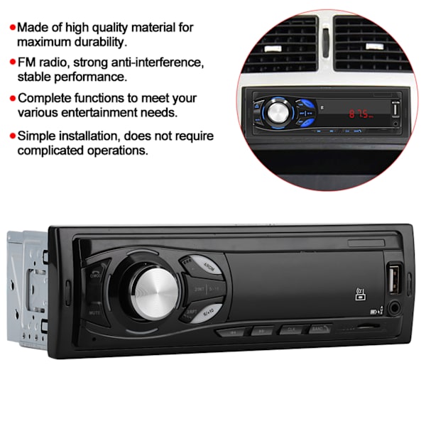 12V Bluetooth MP3-soitin Tukee Muistikorttia USB-tikkua FM-radiota Äänentoistojärjestelmää Universaali Auton Osia