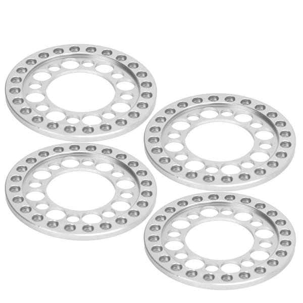 4 stk. RC Fælgring Beadlock Fælgring Erstatningsring til Axial SCX10 90046 til Traxxas TRX4 1/10 RC Bil Sølv