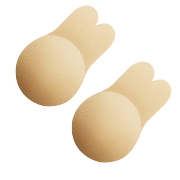 Självhäftande BH Andningsbar Bröstlyft Klippbar Återanvändbar Kaninöron Form Stick BH för rygglös bröllopsklänning Hudfärg 11 cm/ 4,3 tum (L, XL)