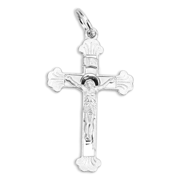 Crucifix Halsband Utsökt 925 Sterling Silver Herr Dam Jesus Cross Halsband Hängsgåva