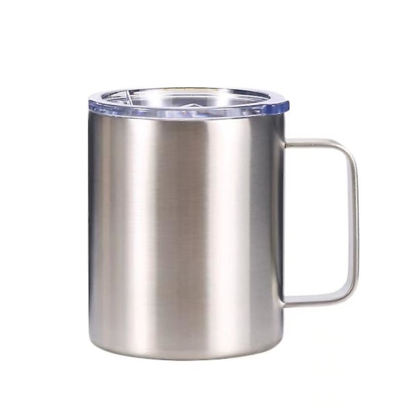 rustfrit stål kaffekrus med hank 2 STK sølv