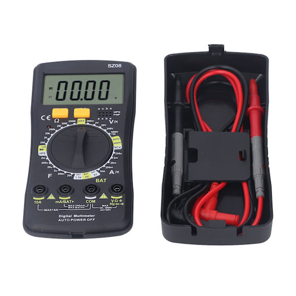 Digital multimeter Ultratynd Auto Manuel rækkevidde Lys Lyd Alarm Justerbar støttefod Elektrisk tester