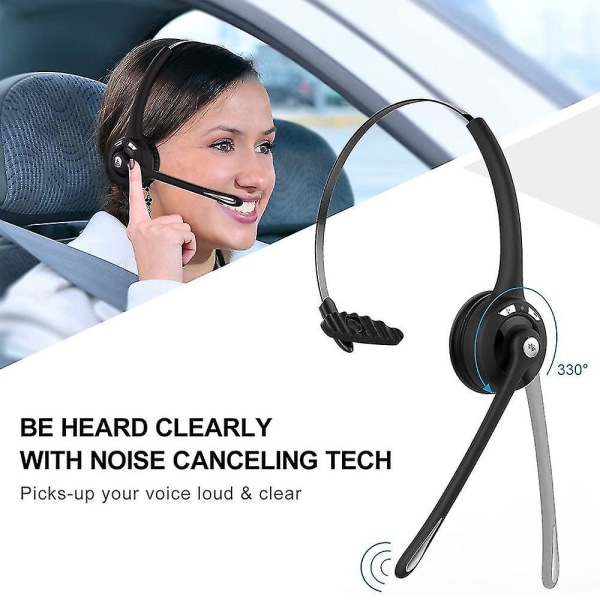 Bluetooth kuulokkeet/matkapuhelinkuulokkeet mikrofonilla, toimiston langattomat kuulokkeet, pään yläpuolella olevat kuulokkeet, korvalla auton Bluetooth kuulokkeet matkapuhelimeen,