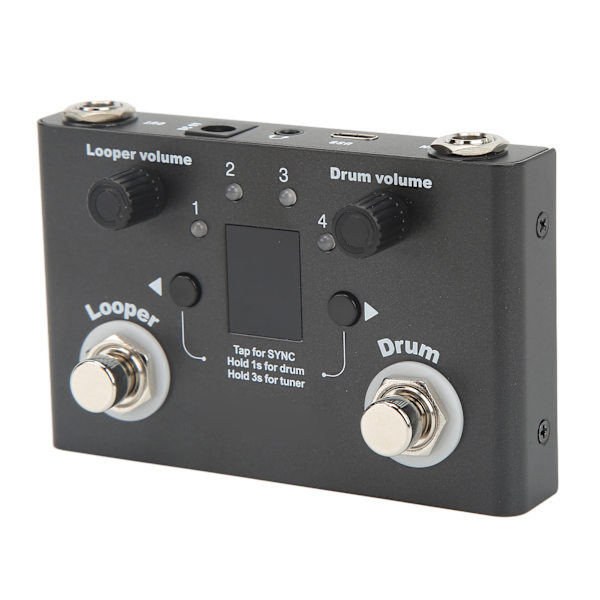 Drum Looper Pedal 4 Lagringsplats 11 minuter Inspelningstid Metal Phrase Loop Effektpedal med tuner