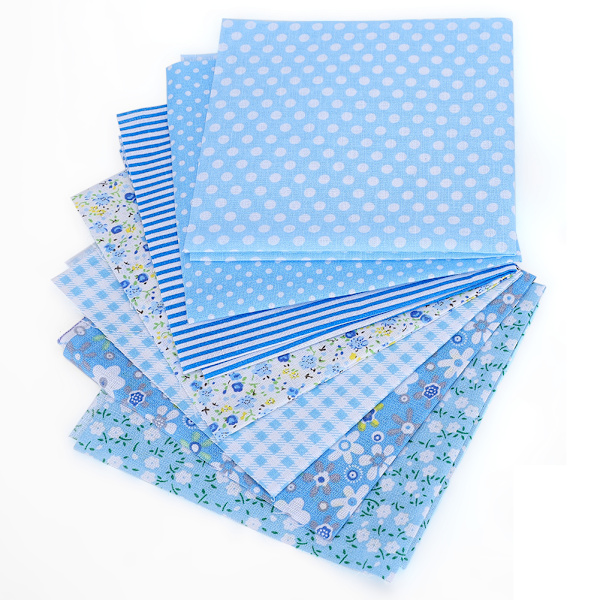 25 x 25 cm DIY Munnbind Bomullsstoff Håndverk Elastisk Snøre Nesebroer Bar Systoff Blå